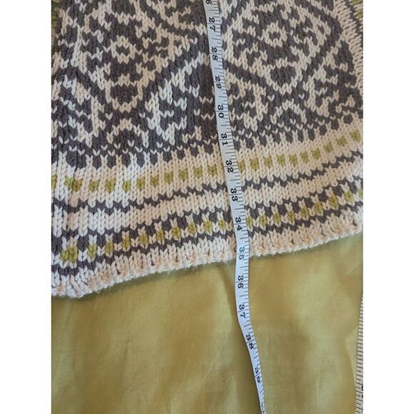 Free People Women’s Large Cream Grey Fair Isle Wool Blend Annabelle Cardigan - Picture 5 of 6